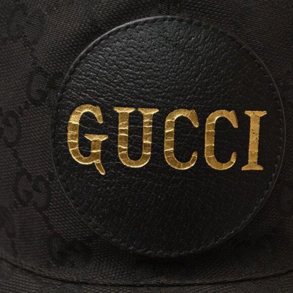 Gucci Baseball Cap Hat Gold Foil Embossed GG Black 4 Hg53 1060 Size main image 5